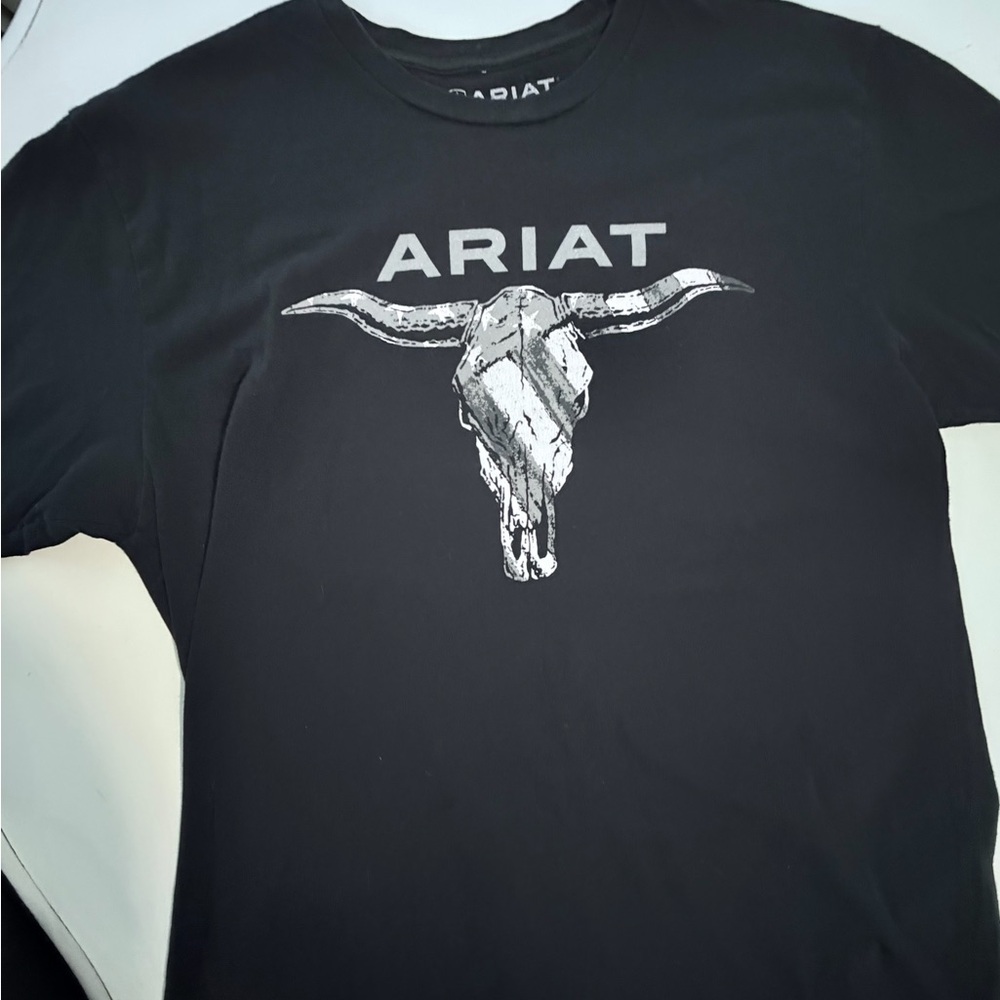 Ariat Black Tee with Bull Skull Graphic
